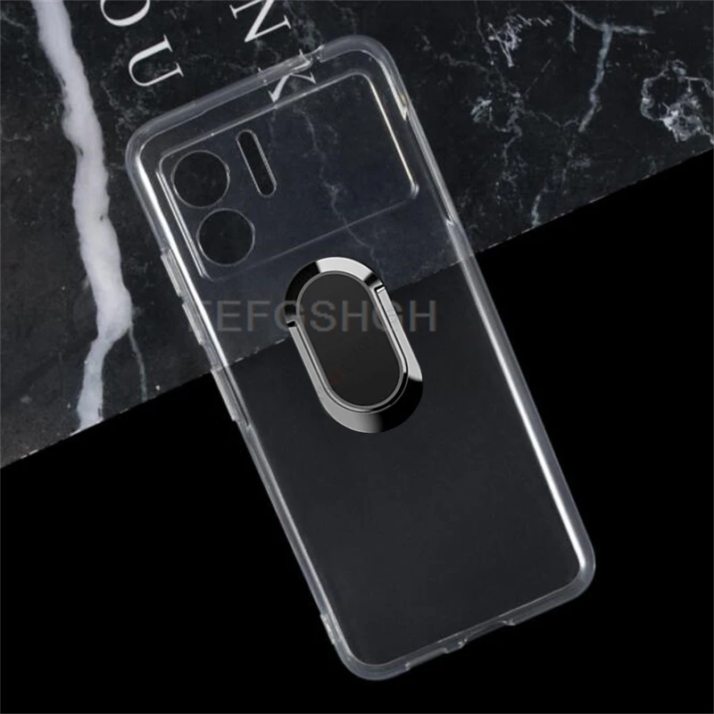 For Doogee X98 Pro X98Pro 6.52" 2022 Doogee X98 Back Ring Holder Bracket Phone Cover TPU Soft Silicone Case
