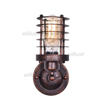 Vintage Iron Wall Lamp Industrial Style Metal Sconce Loft Staircase Aisle Bar Porch Balcony American Countryside Lighting