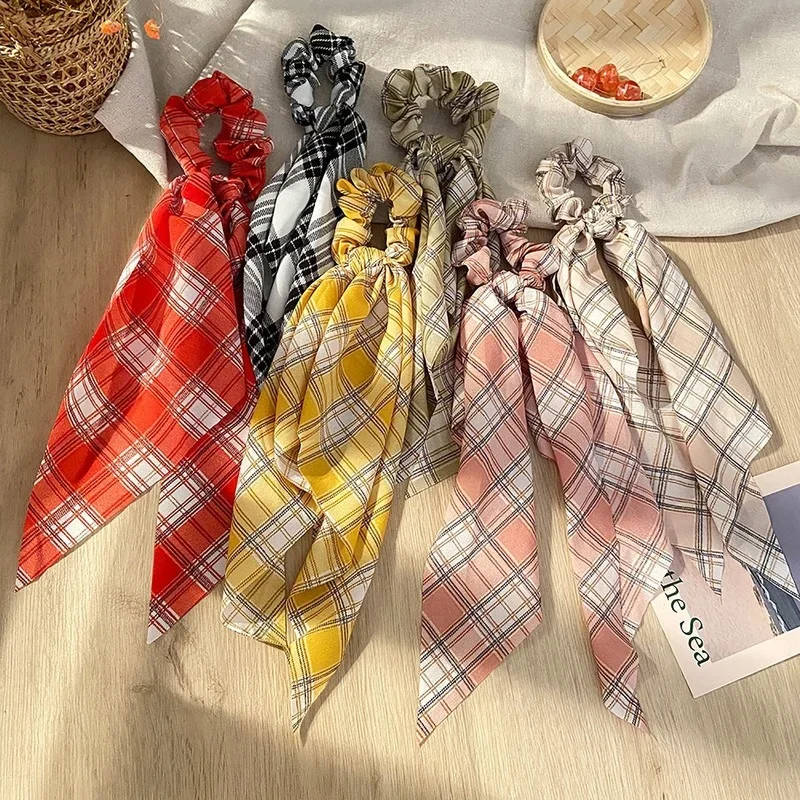 Bohemian Women Hairs Scrunchies Ponytail Holder Floral Print Hair Bands Hairs Ribbon Elastic Hair Bands Lady Hair Accessories