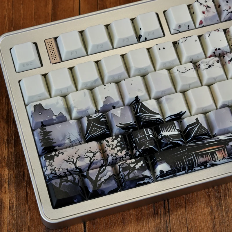 

Moon Night Cherry Profile Dye Sub PBT Keycaps 130 Keys Side-lit Shine Through Keycaps for MX Switches Mechanical Gaming Keyboard