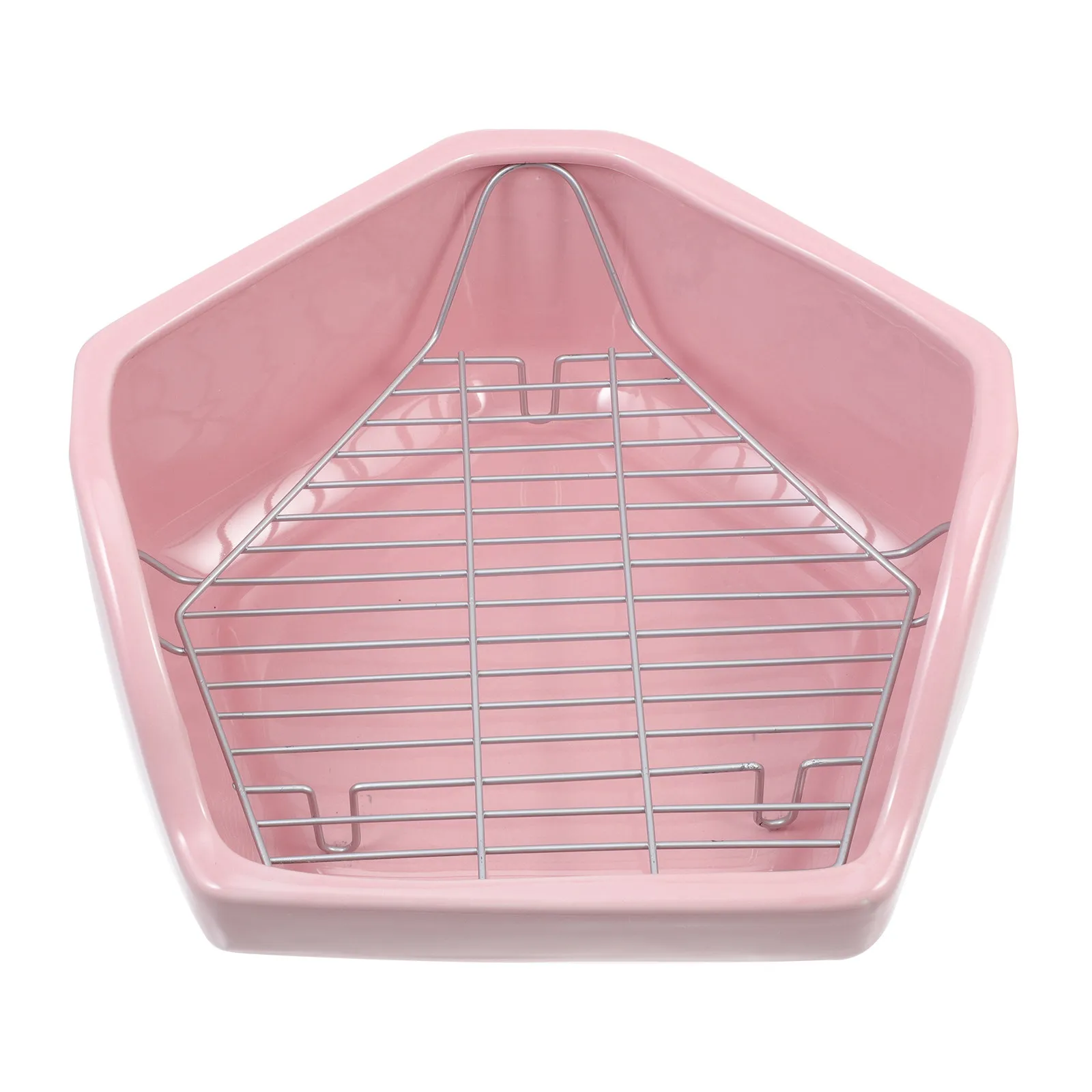 

Pentagonal Ceramic Rabbit Toilet Anti-Tipping Design Small Pet Potty Litter Box for Bunny Guinea Pig Chinchilla Pet Training