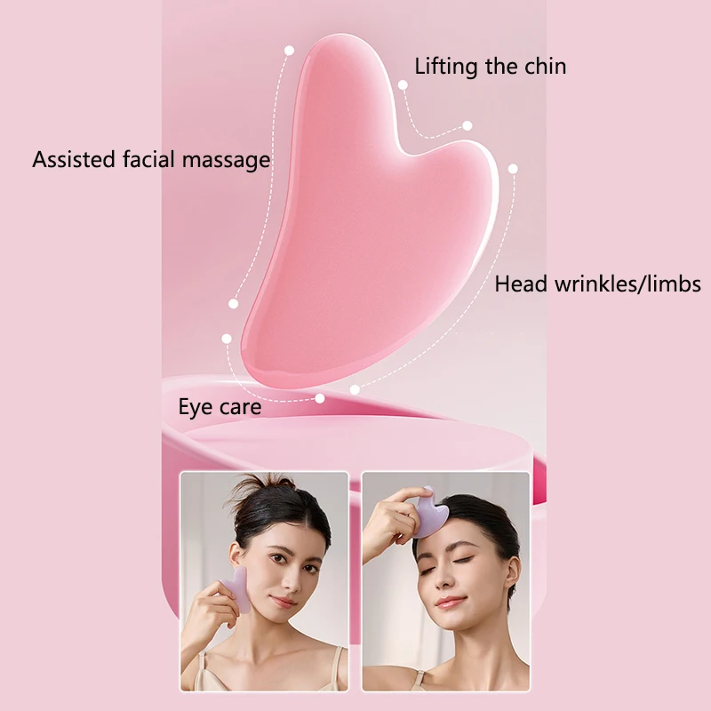 Double Head Facial Massage Roller Eyes Face Lifting Tighten Resin Guasha Board Roller Face Spa Massager Beauty Skincare Tools