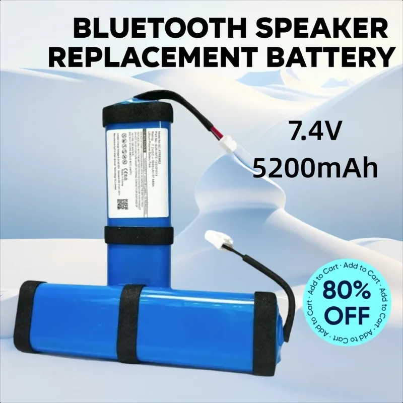

7.4V 5200mAh for JBL Xtreme 2 Xtreme3 Bluetooth Speaker SUN-INTE-103 2INR19/66-2 GSP-2S2P-XT3A Replacement Battery