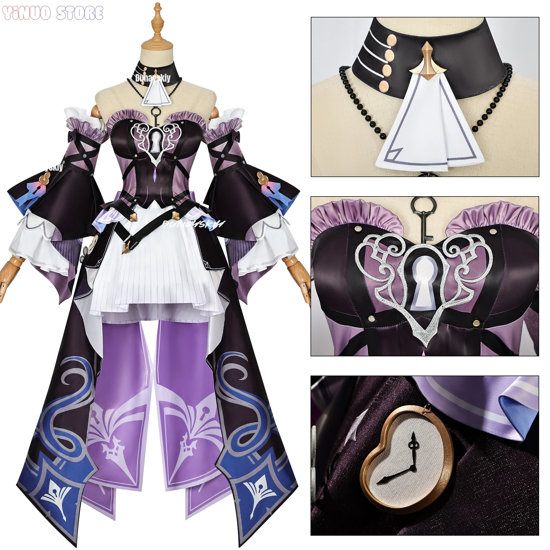 هونكاي ستار رايل هيرتا أزياء تنكرية شعر مستعار لعبة فستان موحد قبعة سحرية أغطية الرأس إكسسوارات معدنية حفلة الهالوين للنساء