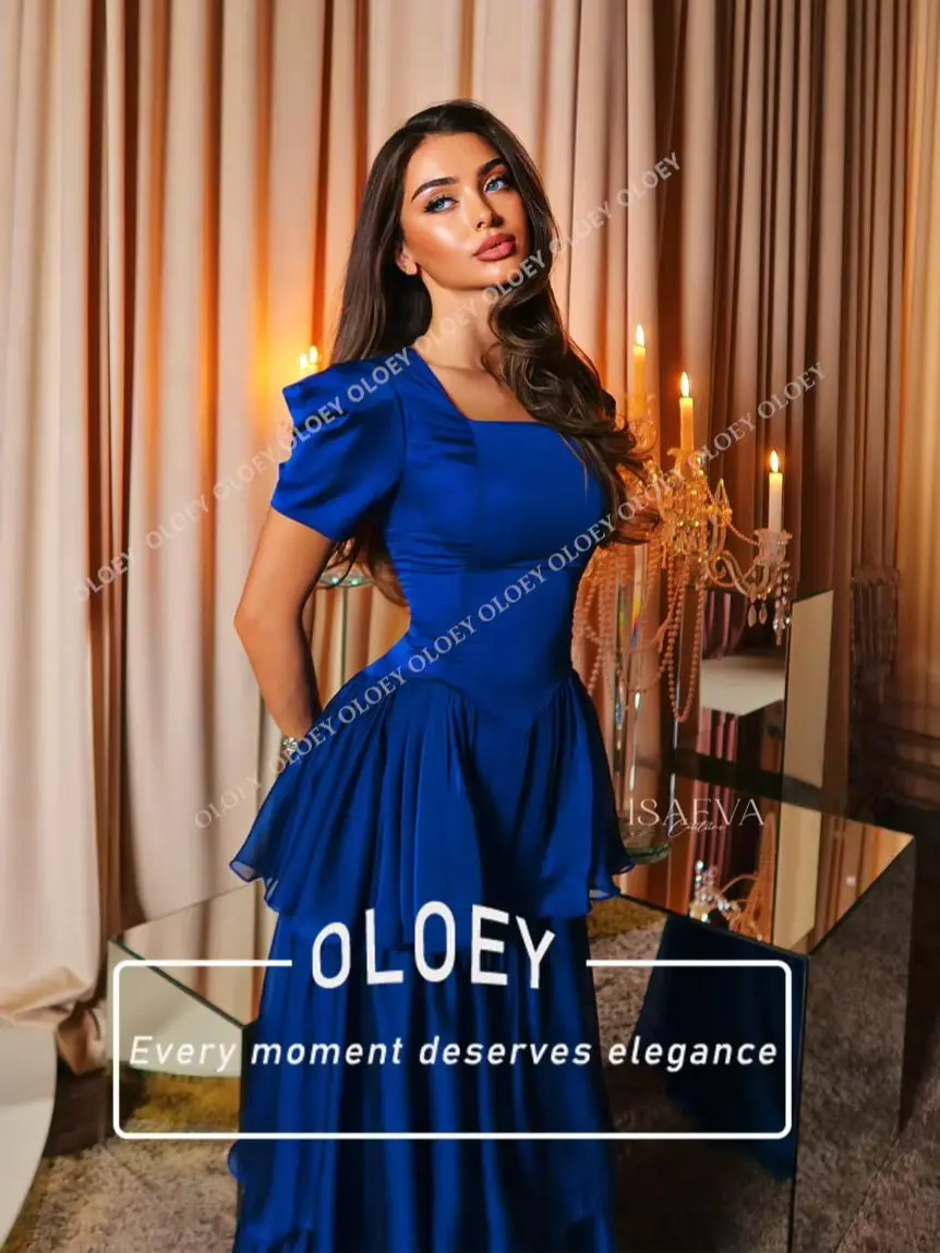 

OLOEY Chiffon Tulle Pleat Evening Dress Customized Woman Party Dress Ankle Length Mermaid Prom Gown For Woman New 2026