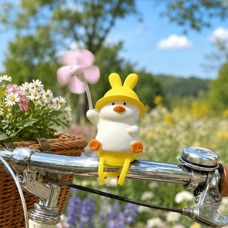 Cute Yellow Duck Windmill Baby Cart Decoration Newborn Photography Prop Handmade Baby Cart Pendant Ornament