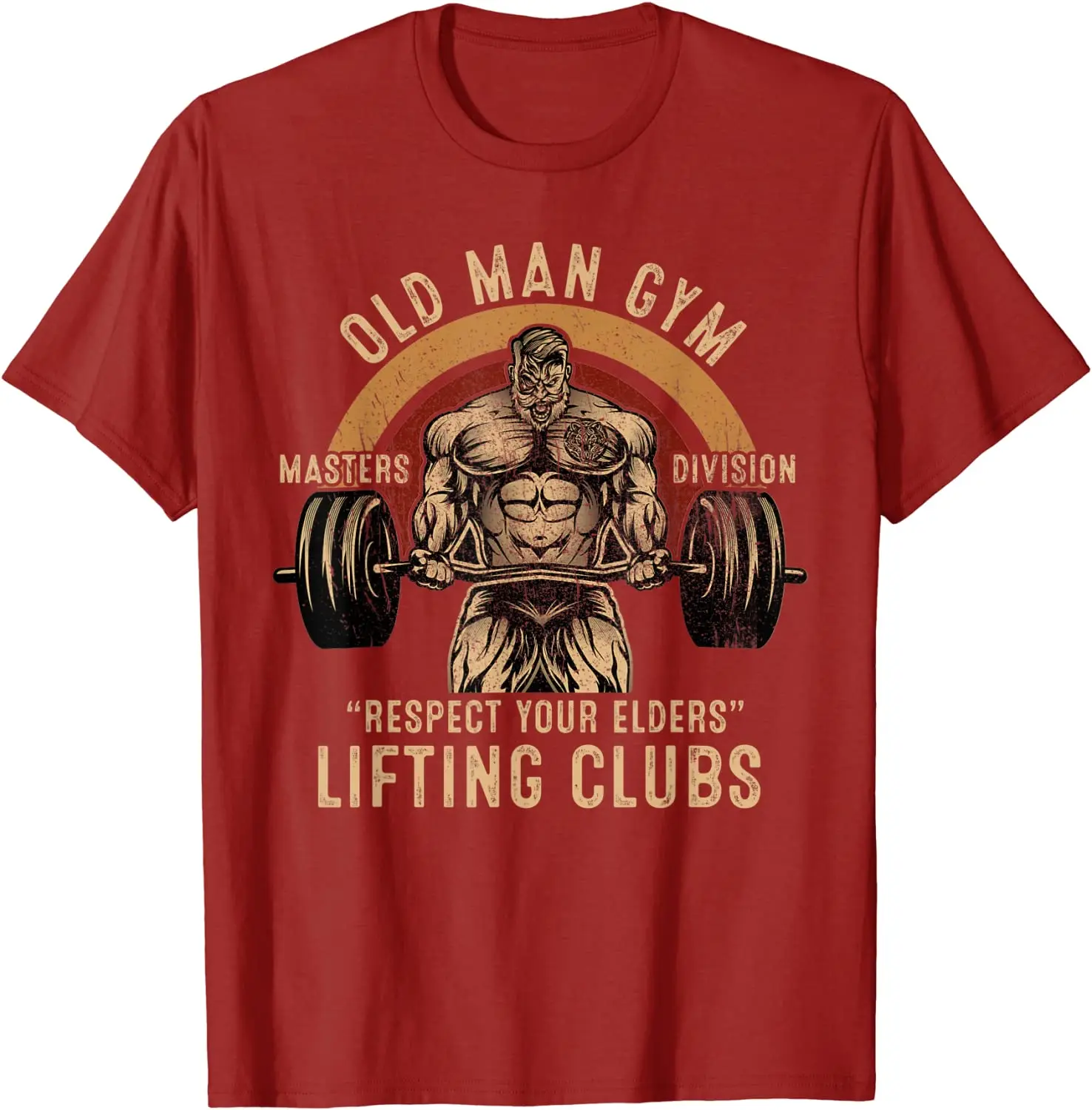 Old Man Gym Respect Your Elders Lifting Clubs Weightlifting Summer Cotton O-neck T-Shirt