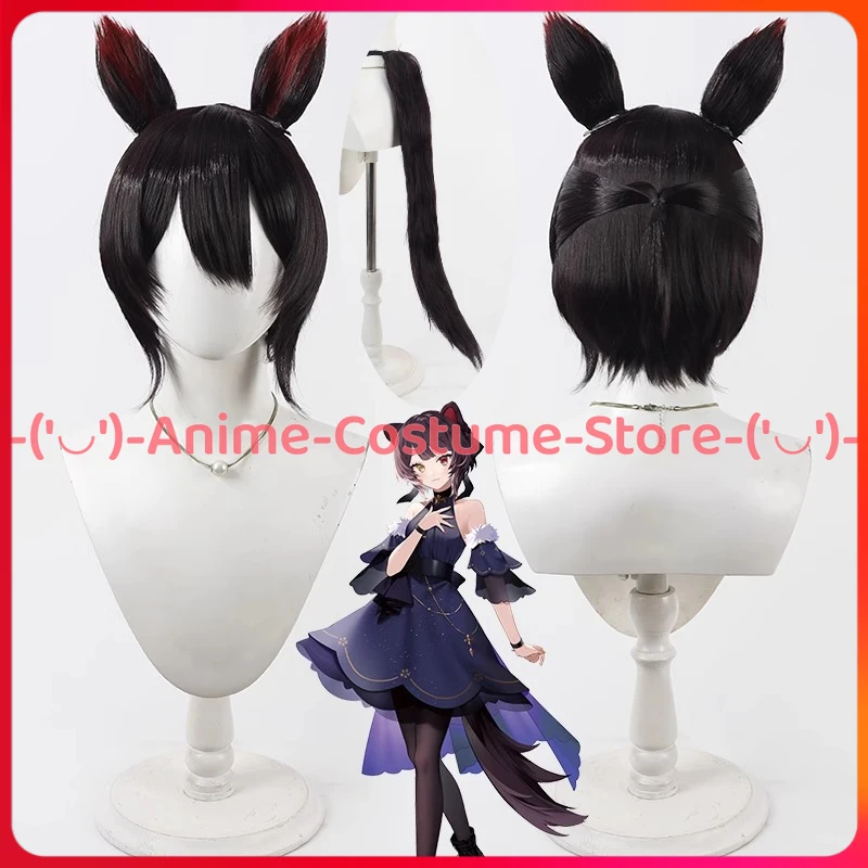 

NIJISANJI VTuber Inui Toko Cosplay Wig with Ears Anime Game Character Halloween Carnival Party Costume Wigs Heat Resistant Hair