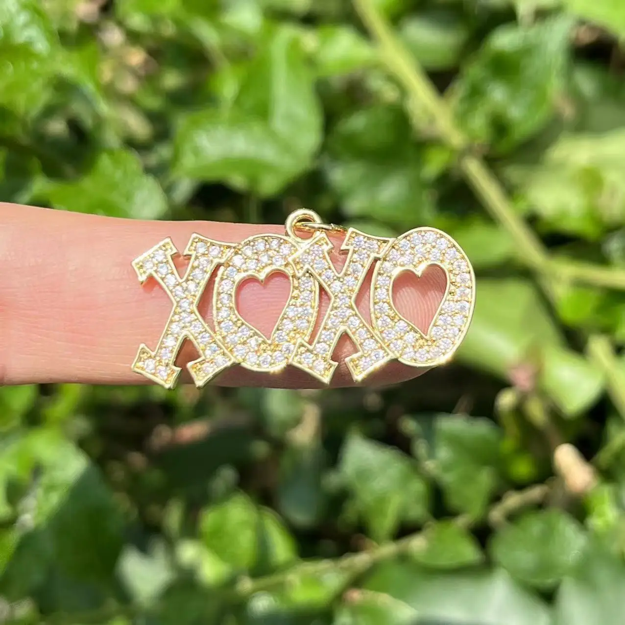 5pcs Zirconia Paved Love and Hug Charms 30x16mm for DIY Bracelets