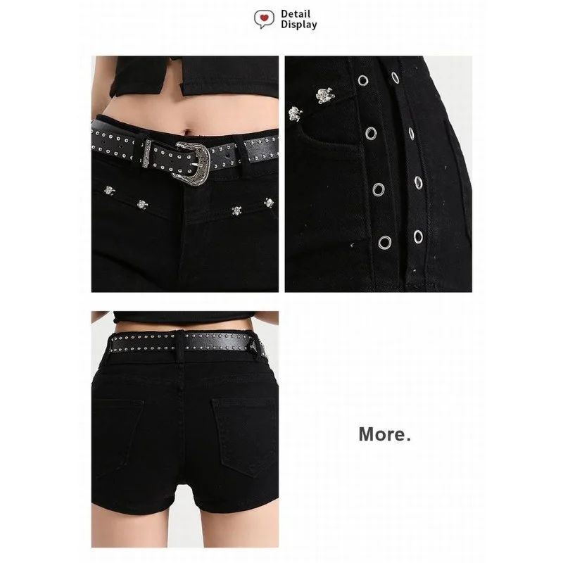 

Летние джинсовые мини-шорты Y2K с низкой талией для женщин, винтажный корейский стиль, популярные среди девушек, слегка эластичные, уличная мода