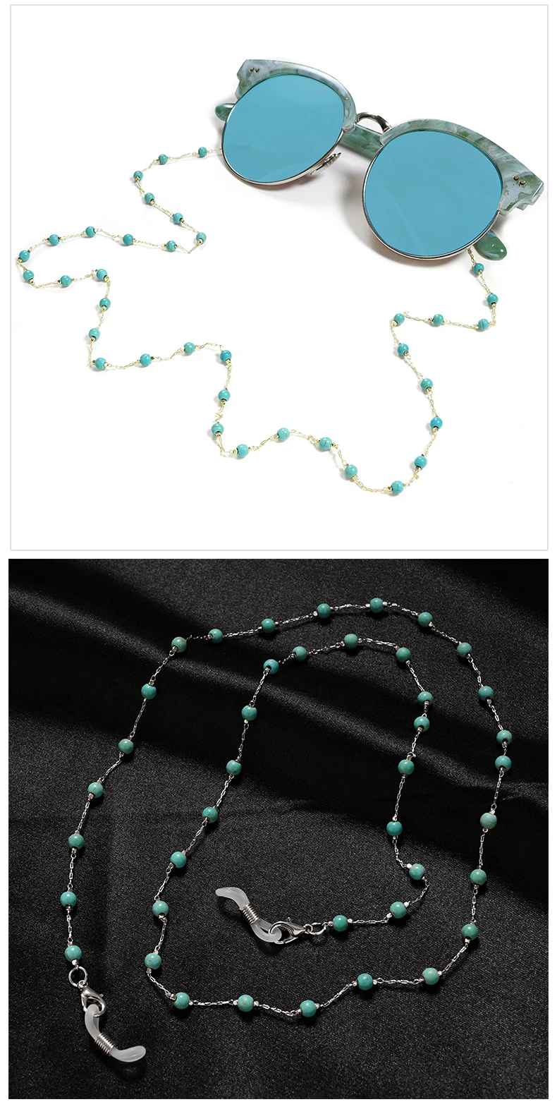 Mode Sonnenbrillen Ketten für Frauen Metall Charms Brillen Lanyard Halskette Brillen halter Riemen Schnur Brillen halter – Detail 6