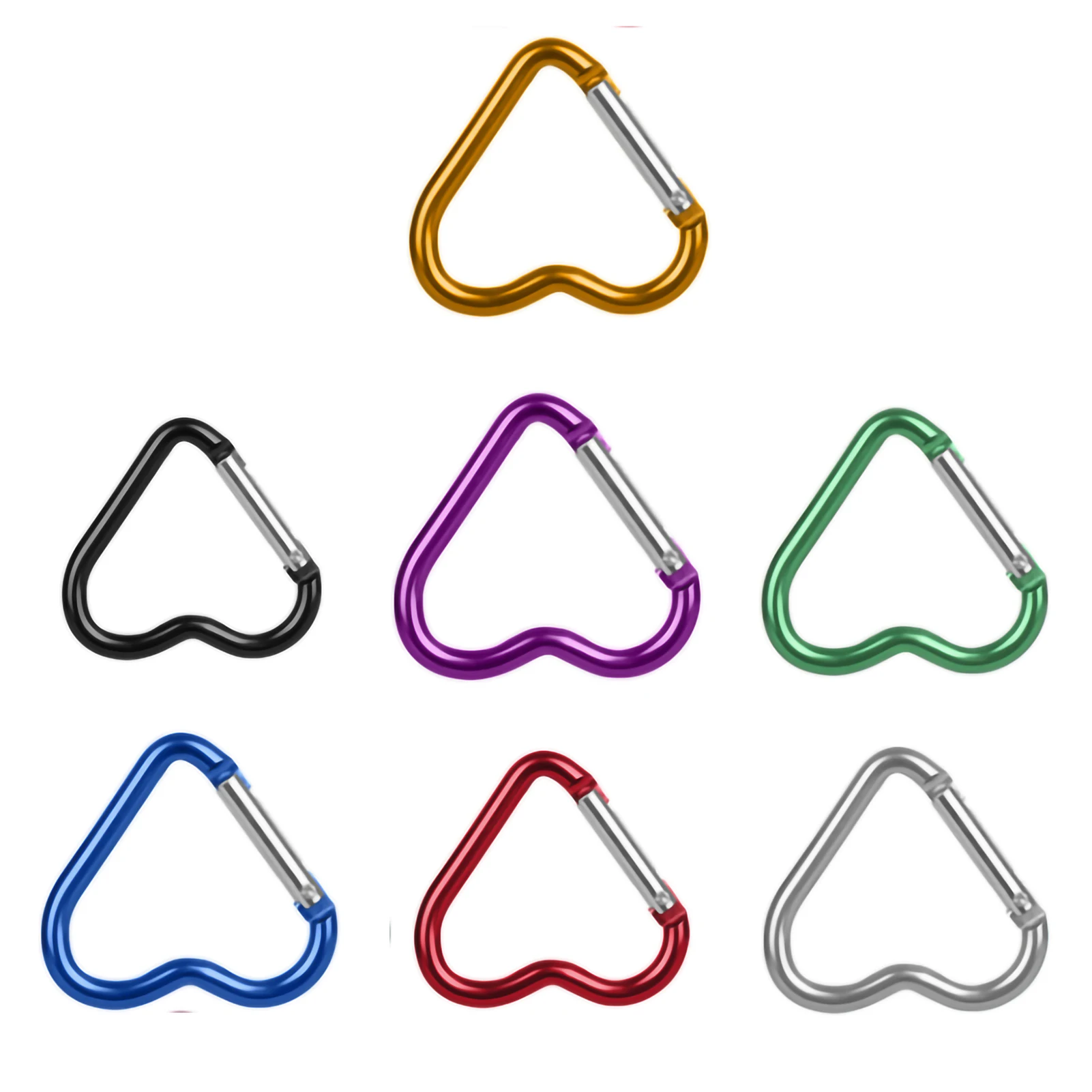 Heavy-Duty Aluminum Alloy Heart-Shaped Metal Camping Hook Ideal for Hiking, Water Bottle, and Key Chain Attachment