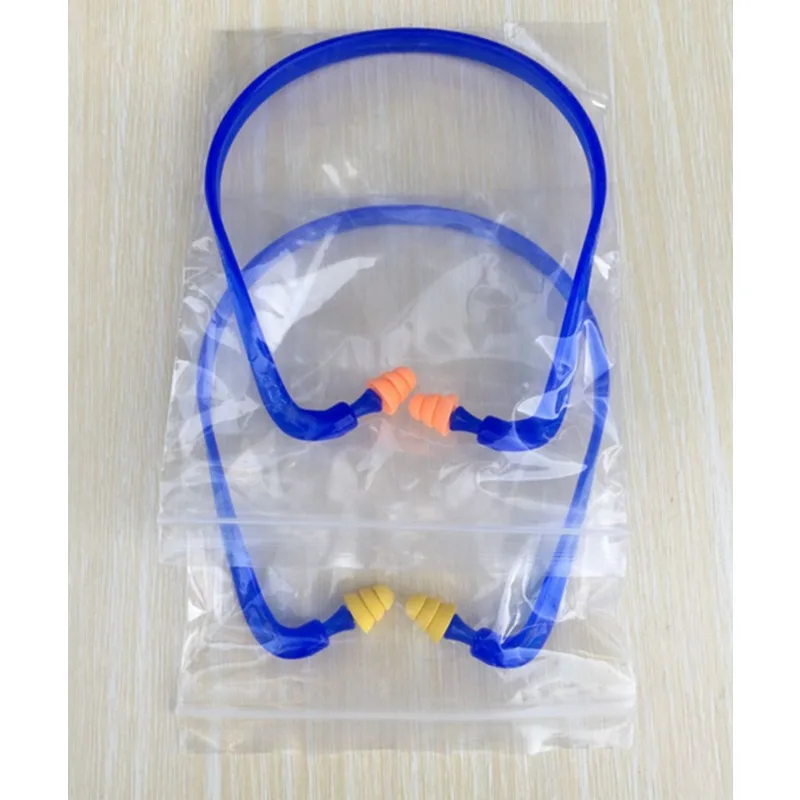 2 pezzi Swim riutilizzabile protezione dell'udito riduzione del rumore tappi per le orecchie paraorecchie tappi per le orecchie con cavo in Silicone protezione per le orecchie