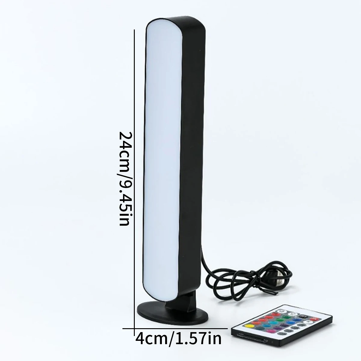 2 Led Strip Lights, Rgb Color Changing, 24-Key Remote Control, Symphony Atmosphere, Music Rhythm, Ambient Lighting, Suitable for Rooms, Games, Tv, Parties, Christmas, USB Powered