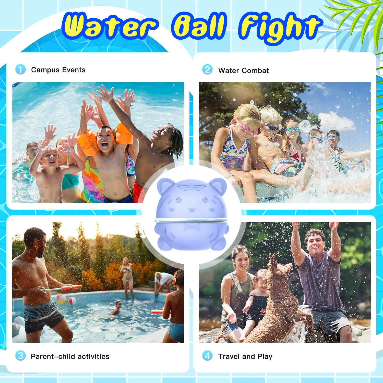 Ballons d'eau magnétiques réutilisables, rechargeables, auto-scellants, remplissage rapide, balles d'eau, bombes, plage, piscine, jouets d'été pour enfants
