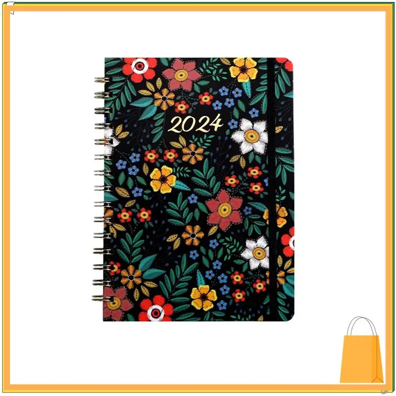 L53A-Planner Planificador Semanal 2024 Encuadernación En Espiral Con Pestañas, Enero - 2024, 15,5X21,5Cm D