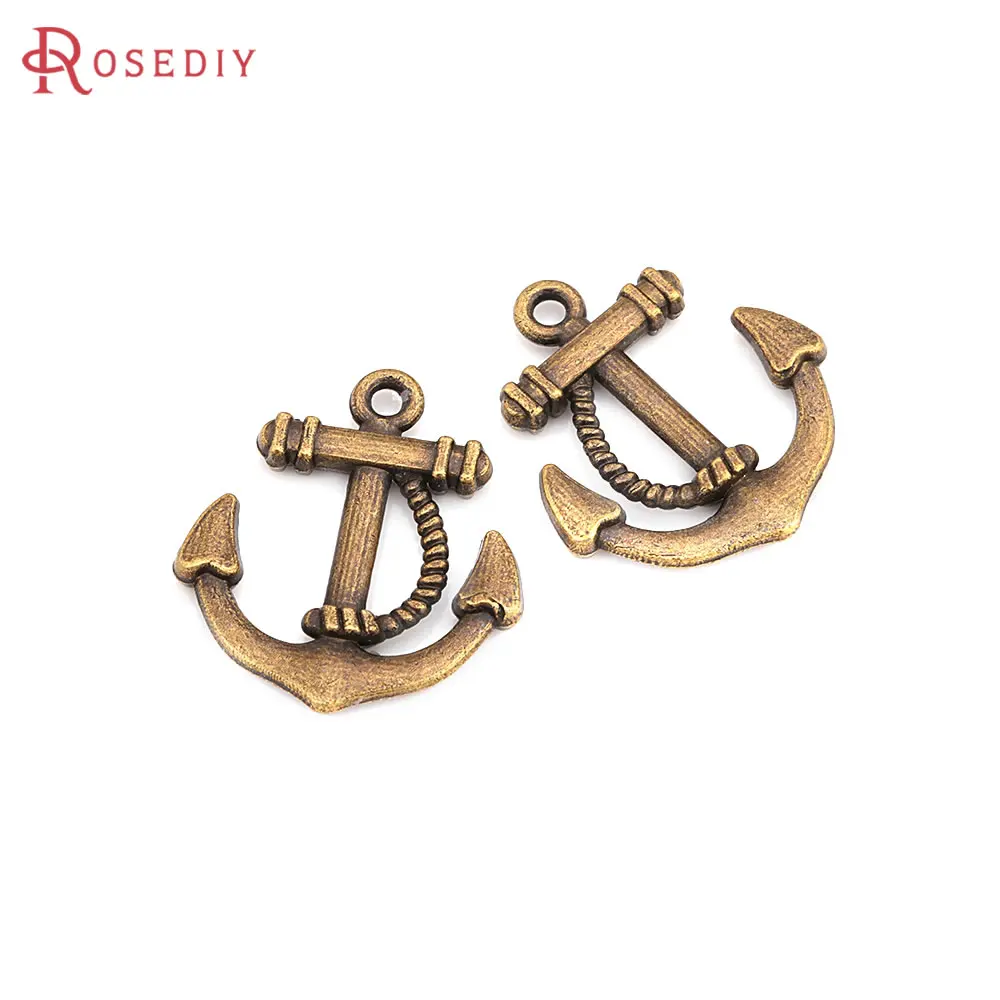 Antique Bronze Vintage Style Zinc Alloy Anchor Rudder Charms Pendants Diy Jewelry Making Necklace Earrings Accessories