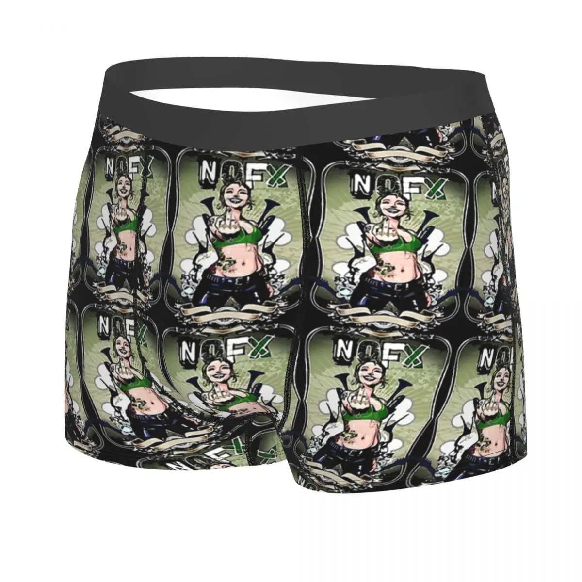 Nofx Logo Essential Man's Boxer Briefs Punk Rock Band Highly Breathable Underpants Top Quality Print Shorts Birthday Gifts