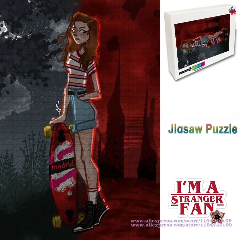 

Stranger Things Puzzle Jigsaw 108/200/300/500/1000/1500Pcs Characters Max Mayfield Intelligence Puzzles for Kids Home Decoration