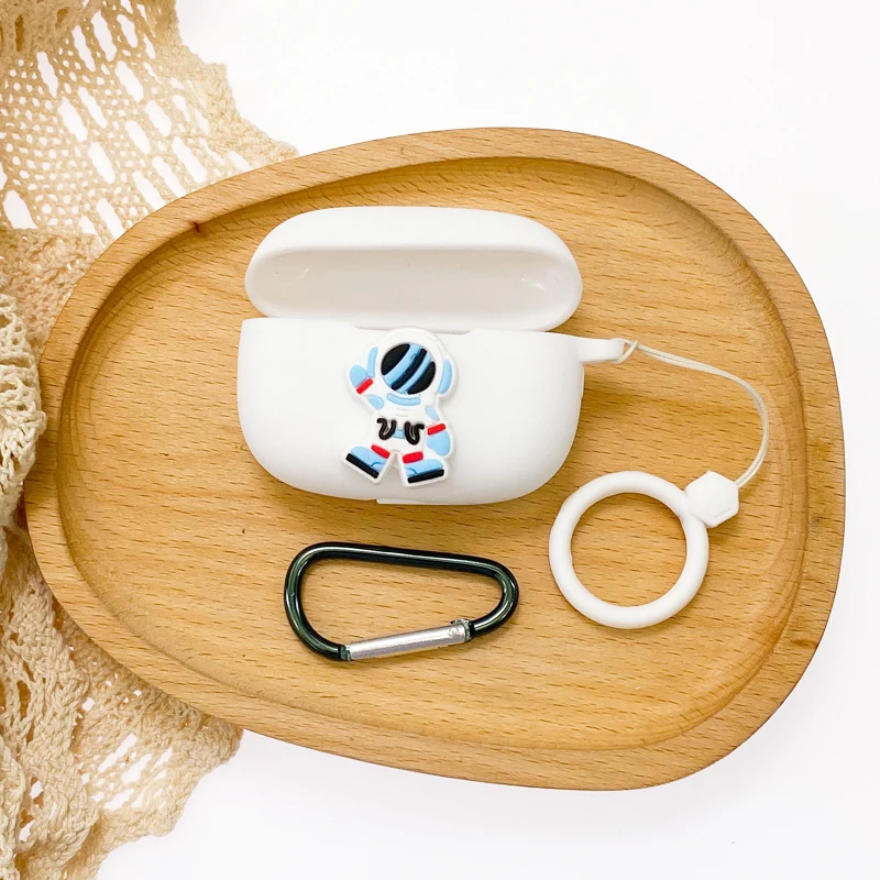 Cartoon Silicone Protective Non-slip Cover For Huawei Honor Earbuds X3i X3 Lite Wireless Bluetooth Earphones Case With Buckle