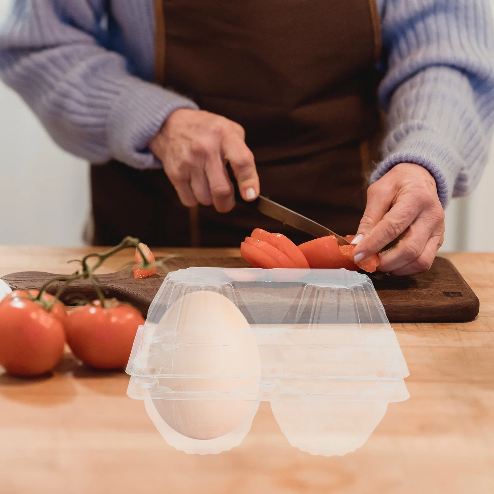 

6pcs Goose Egg Packaging Box Clear PVC Carton Holder for Storage Display Bulk Home Daily Use Plastic Egg Cartons