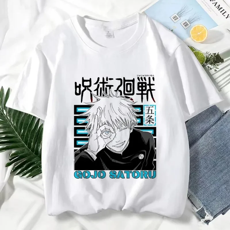 Japanese Anime Jujutsu Kaisen Woman T-Shirt Gojo Satoru Print Graphic Unisex T Shirts Harajuku Fashion Casual Short Sleeve Tee