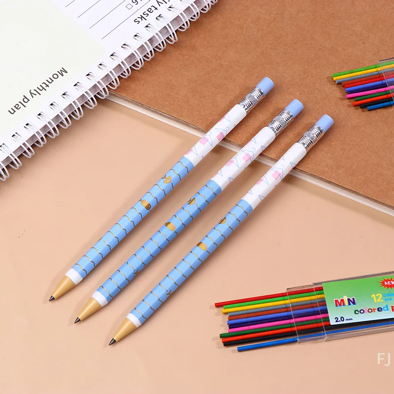 [YU] 1 Zestaw Ołówków Krawieckich do Znaczenia Materiałów 12 Kolorów Wkłady Wielokrotnego Użytku Wymienne Rdzenie do Pisania DIY Akcesoria do Szycia