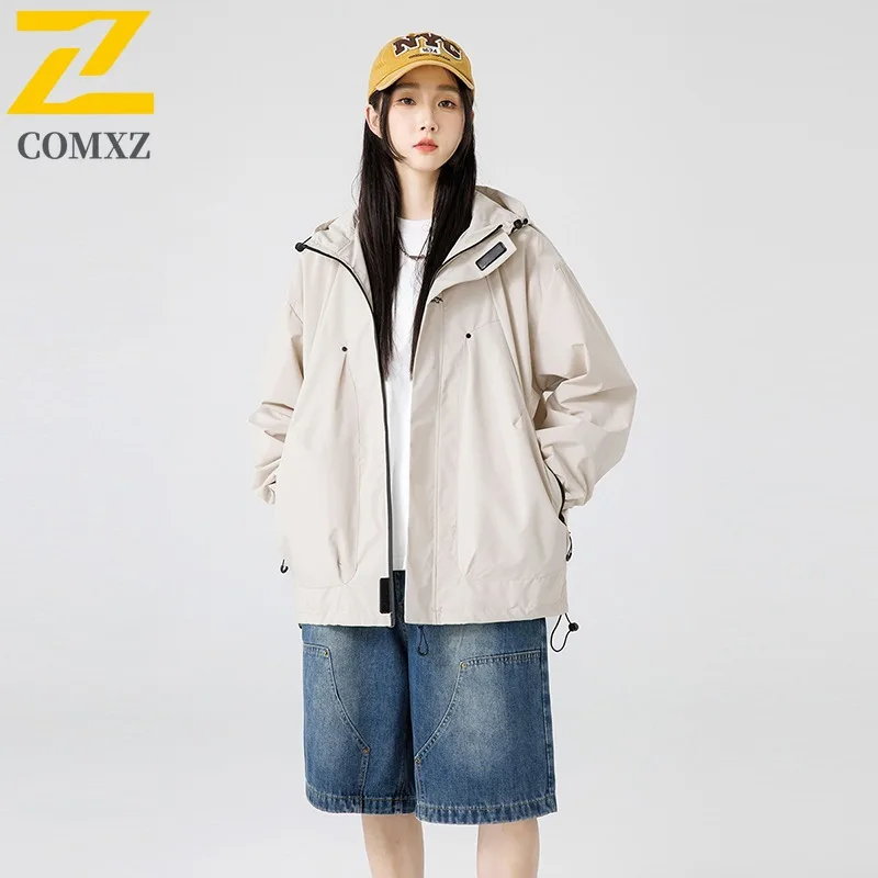 EiAO سترة واقية للزوجين مقنعين ربيع الخريف مقاوم للماء يندبروف سترة خارجية للمشي لمسافات طويلة التخييم الصيد السفر أكتيفيوير #3