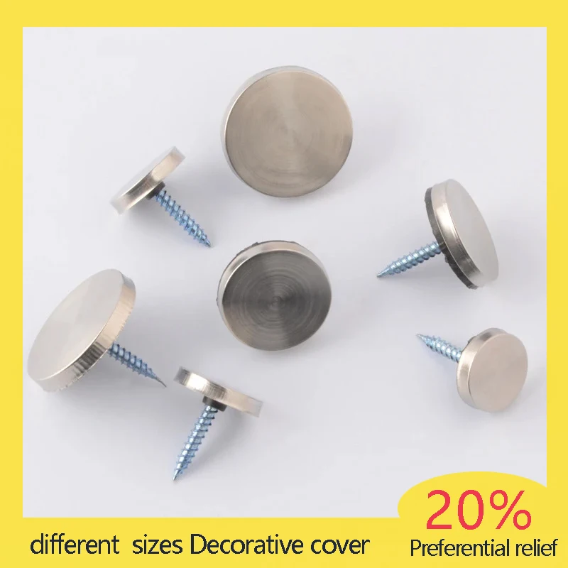 

20PCS Stainless Steel Decorative Mirror Sign Advertising Hardware Nails Furniture Screw Cover Cap Fasteners