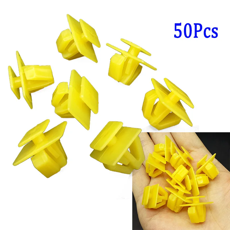 

Plastic Yellow Bumper Fender Retainer Fasteners Clips Push Trim Set Kit Rocker Molding For Hyundai 87758-35000 Santa