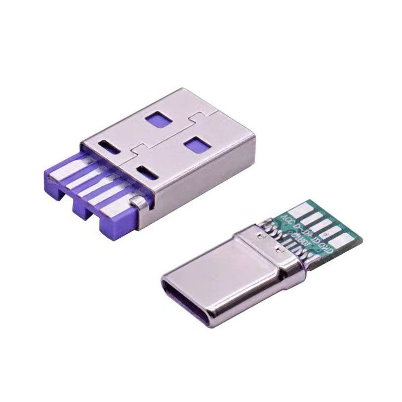 PD Fast Charge Type-C USB 5A Male Connector Welding With 5Pin PCB + Type A Male 5Pin USB DIY OTG Data Charge DIY KIT