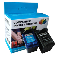 New Refillable TWIN PACK HP 21 BLACK + HP 22 COLOUR Compatible Ink jet cartridge for Deskjet F4140 F4172 F4180 F4190 F370 F380
