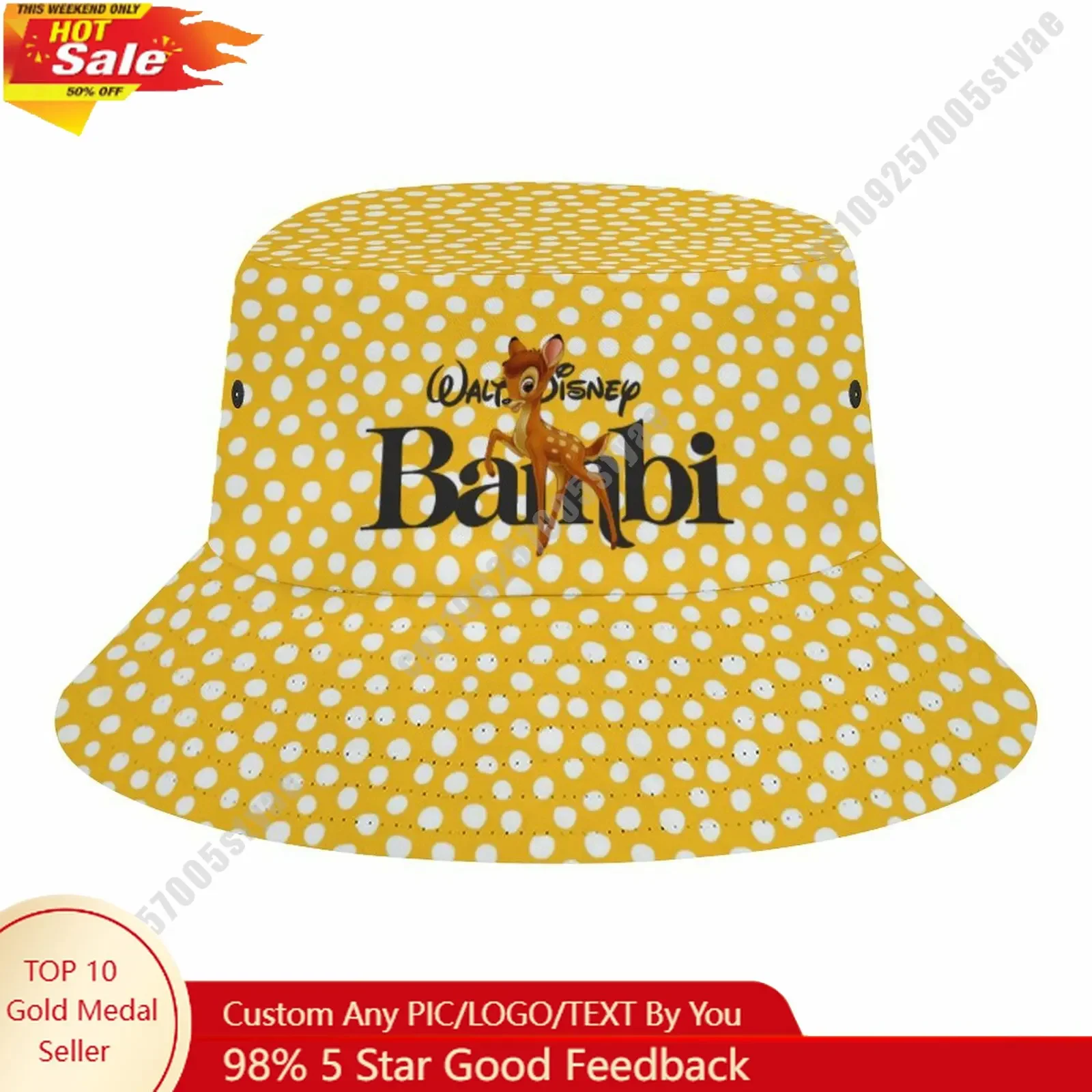 

Bambi Bucket Cap Disney Cartoon DIY Custom Your Graphic Design Fisherman Hat Holidays Gift Sun Protection Fashion Hat