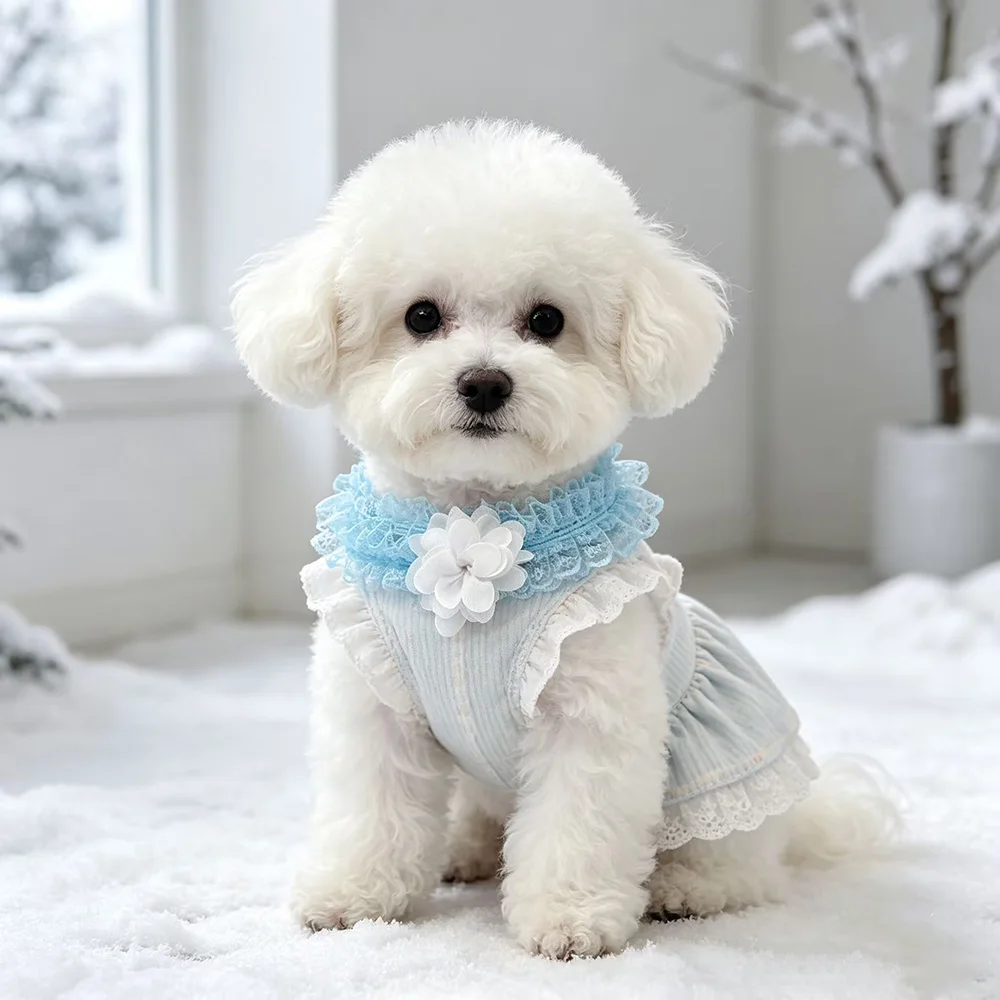 50pcs Winter Dog Accessories Pet Small Dog Bow Ties Lace Flowers Dog Bowties Pet Grooming Accessories for Dogs and Cats