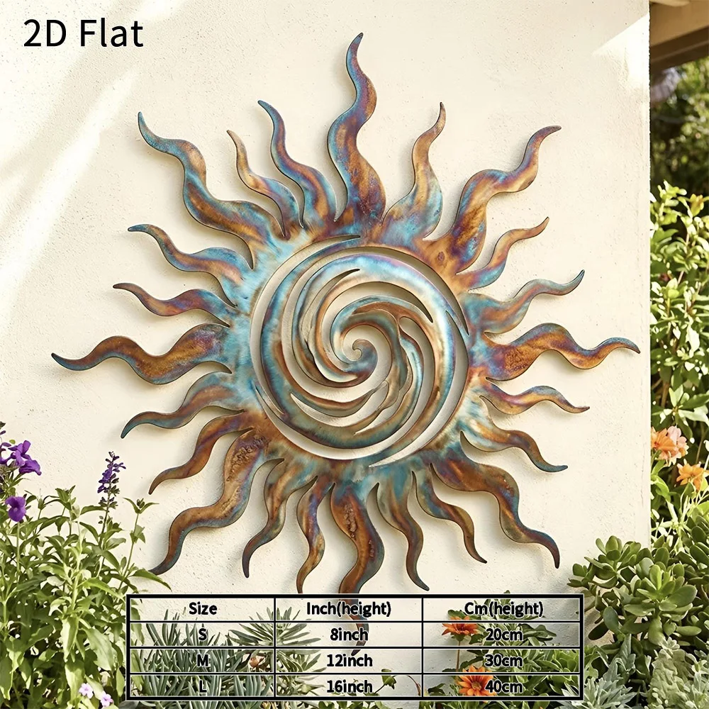 CIFBUY Iron Wall Art Sunburst Swirl Metal Decor Patio Porch Garden Weatherproof Gift Minimalist Rustic Accent Interior