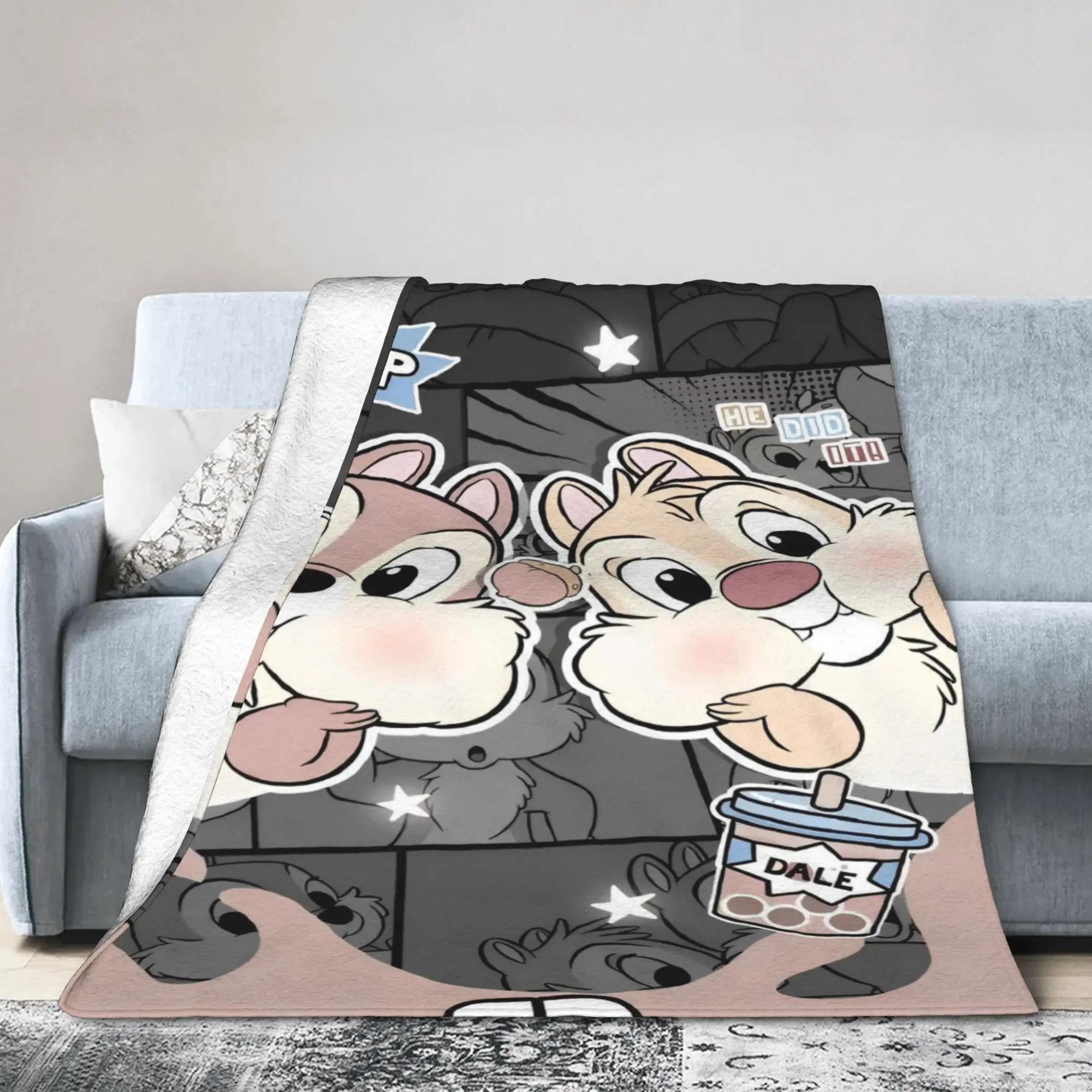 

Милые мультяшные одеяла Chip 'n Dale, фланелевое одеяло, летнее украшение для кондиционера, ультра-мягкие теплые покрывала