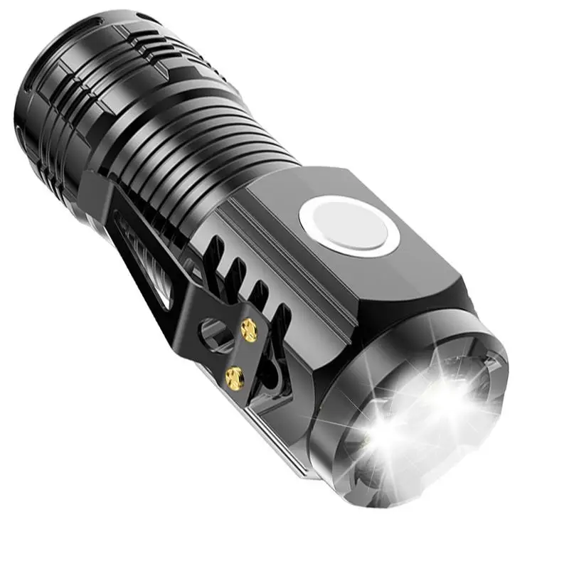 Electric Flashlight Small LED Flashlights Super Bright Side Light Rechargeable USB Multi-purpose Portable Flashlight For Home