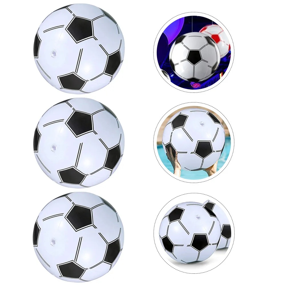

3Pcs Inflatable Football Balls Premium Plastic Lightweight Beach Pool Floating Soccer Balls for Summer Party Fun Family Friends