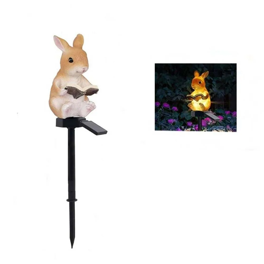 

Waterproof Solar Animal Lamp Cute Realistic Outdoor Solar Light Decorative Ground Insertion Rabbit Squirrel Lawn Light