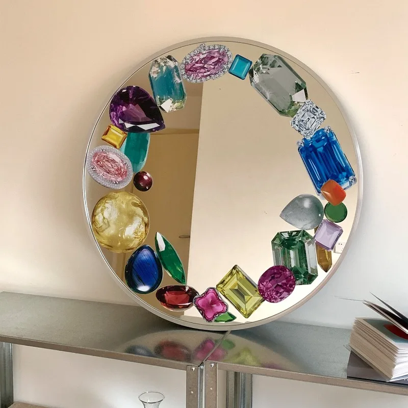 Bauhaus Round Wall Mirror for Bedroom High End Vanity Mirror for Home Decor Minimalist Art Mirrors Restaurant Decor Painting