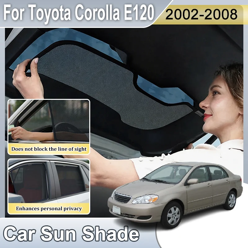 

For Toyota Corolla E120 Body Kit 2002-2008 Car Window Sunshade Foldable Breathable Non-Stuffy Sun Visor Cover Auto Accessories