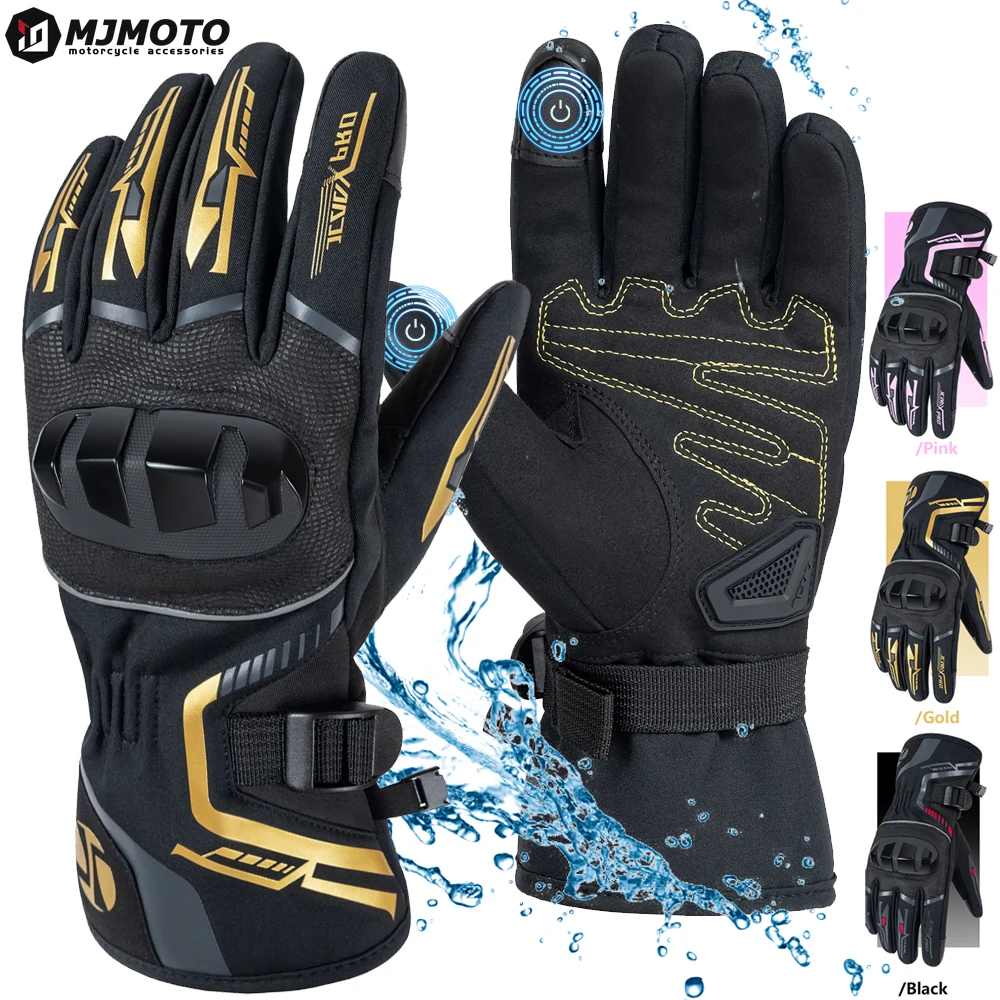 

Waterproof Winter Motorcycle Gloves for Men Women Warm Cold Weather Riding Gloves with Touchscreen ATV UTV Snowmobile Motocross