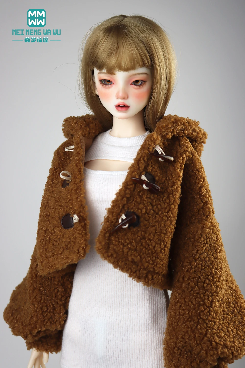 58-60cm 1/3 BJD clothes Toy Ball Joint Doll DD SD13 Doll Fashion Sherpa Jacket Light Gold Khaki Pink