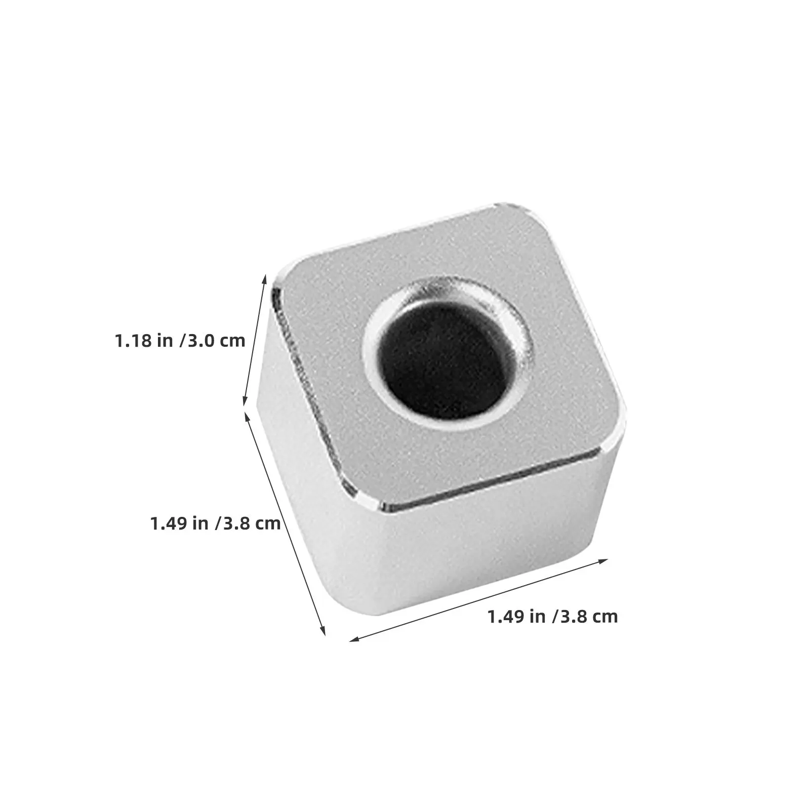 2Pcs Square Aluminum Pen Holder Minimalist Metal Desktop Pen Stand Single Pencil Holder Toothbrush Makeup Brush Stand