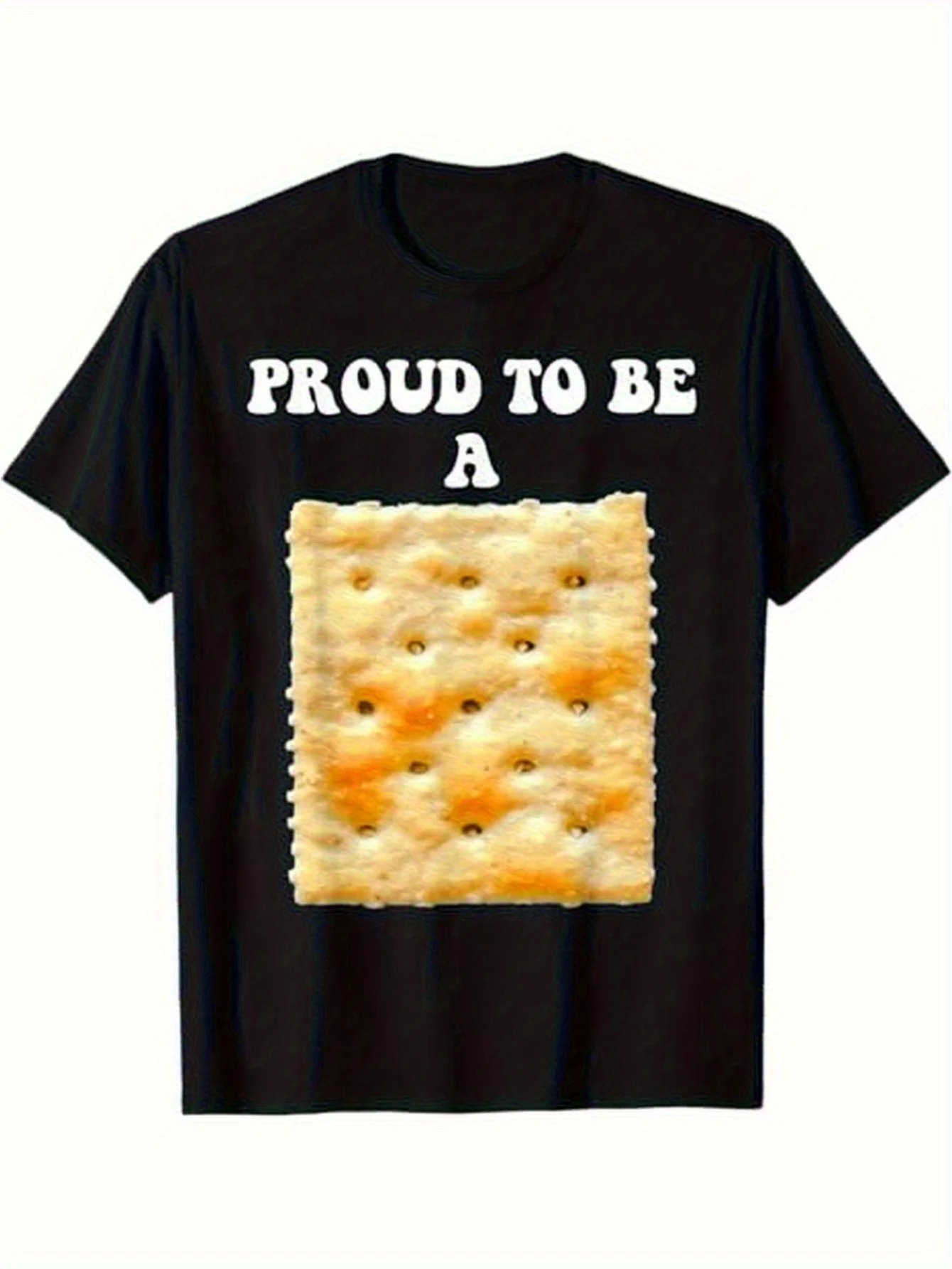 Proud To Be A Cracker Humorous Graphic T-Shirt for Men Black Relaxed Fit Tee Men Women Graphic Short Sleeve Men's T-shirts