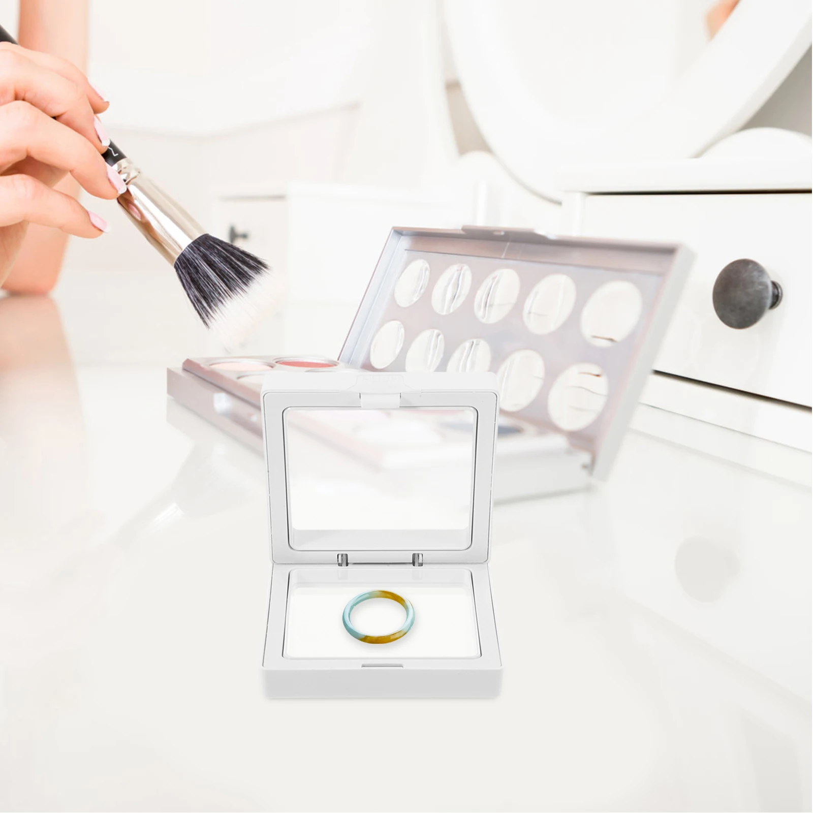 

10pcs Jewelry Display Rack Earrings Storage Stand Transparent Compact Holder For Earrings Studs Bracelets Home Shop Use