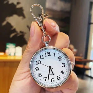 Quartz Pocket Clock with Keychain for men and women, minimalist clock for nurses, doctors, students, children's gift, cute, tiny, cute, new 10 Main Sales Pocket Watch - №4