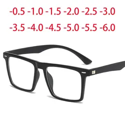 2302 Square Big TR90 Frame Clear Lens Prescription Glasses Myopia Nerd Spectacles Degree -0.5 -1.0 -2.0 -3.0 -4.0 to -6.0