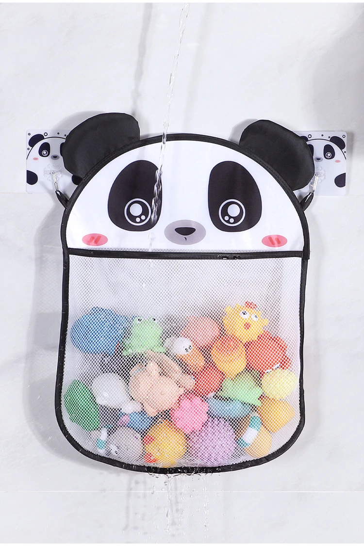 Cartoon Animal Shower Hanging Basket Cute Mesh Bag Bathroom Storage Organizer Holder for Children Baby Bath Water Toy Net Pouch