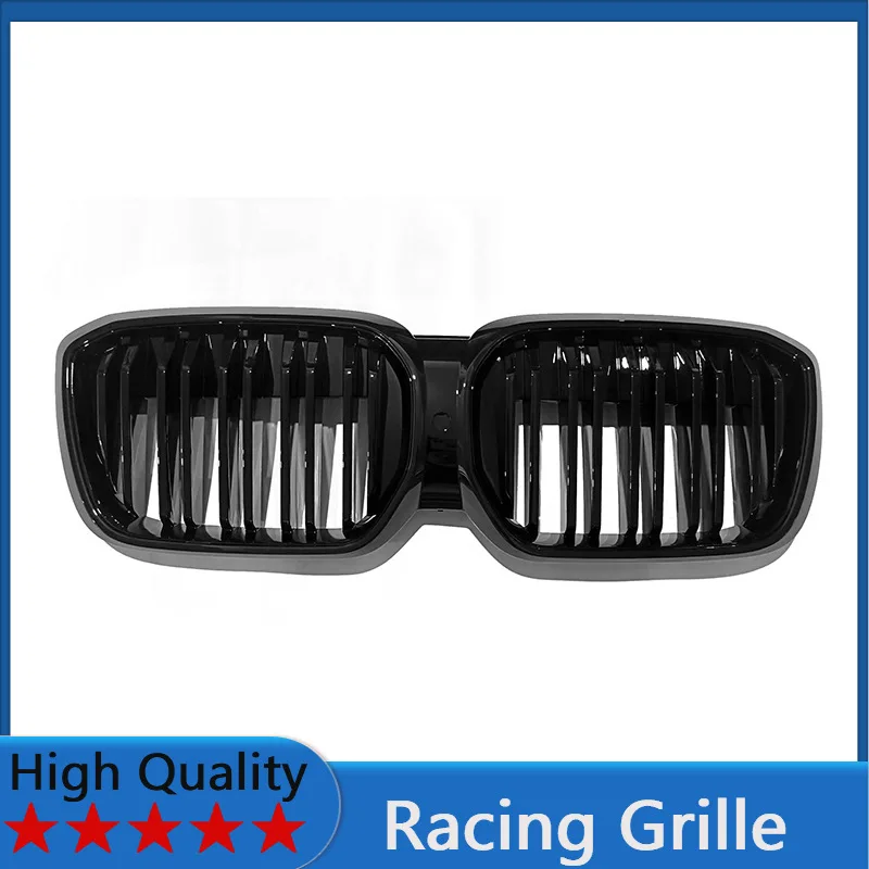 

Для BMW iX3 2021-2025: Двойная глянцевая черная решетка радиатора, аксессуары для переднего бампера, комплект обвеса